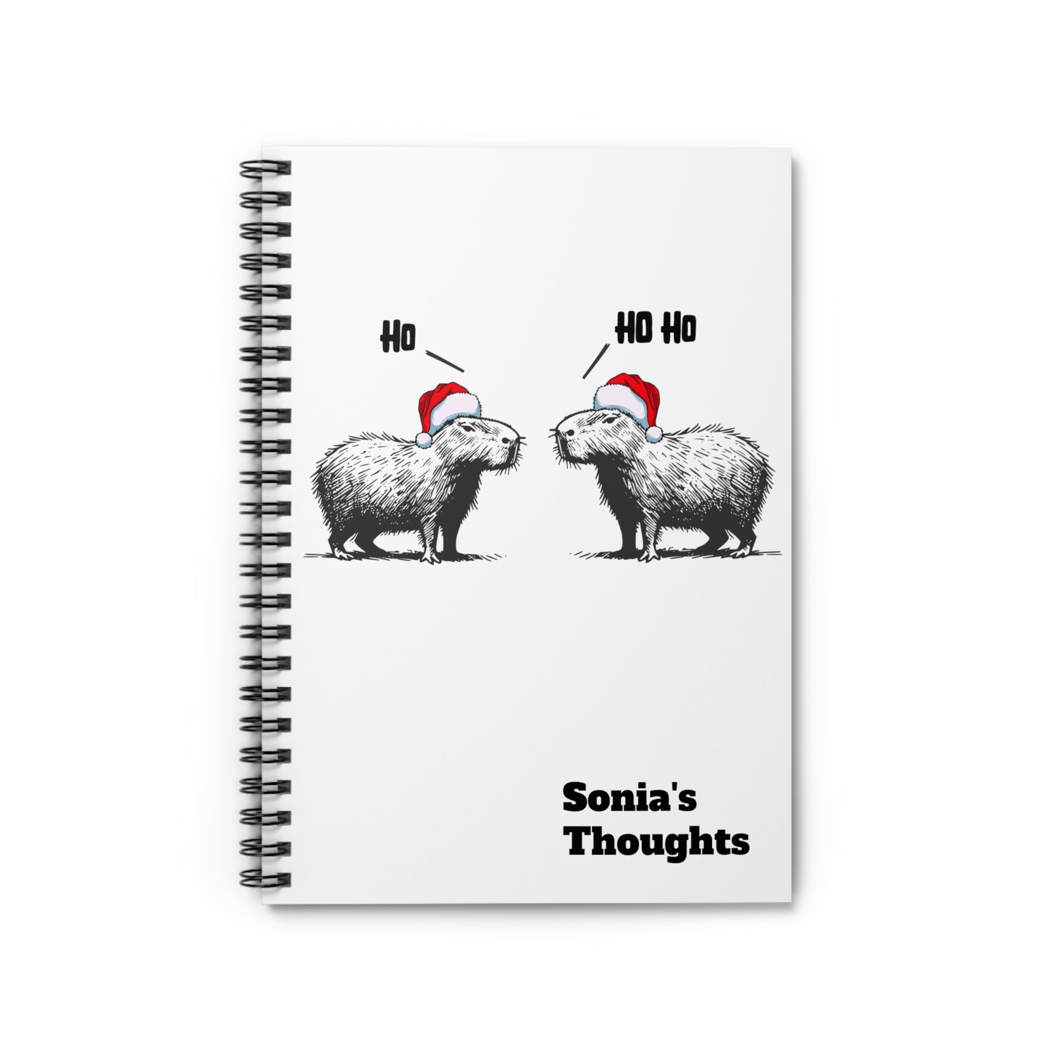 Personalized Capybara Christmas Notebook | Funny Holiday Journal | Cozy Winter Gift for Teachers, Students & Writers | Capy Life Stationery