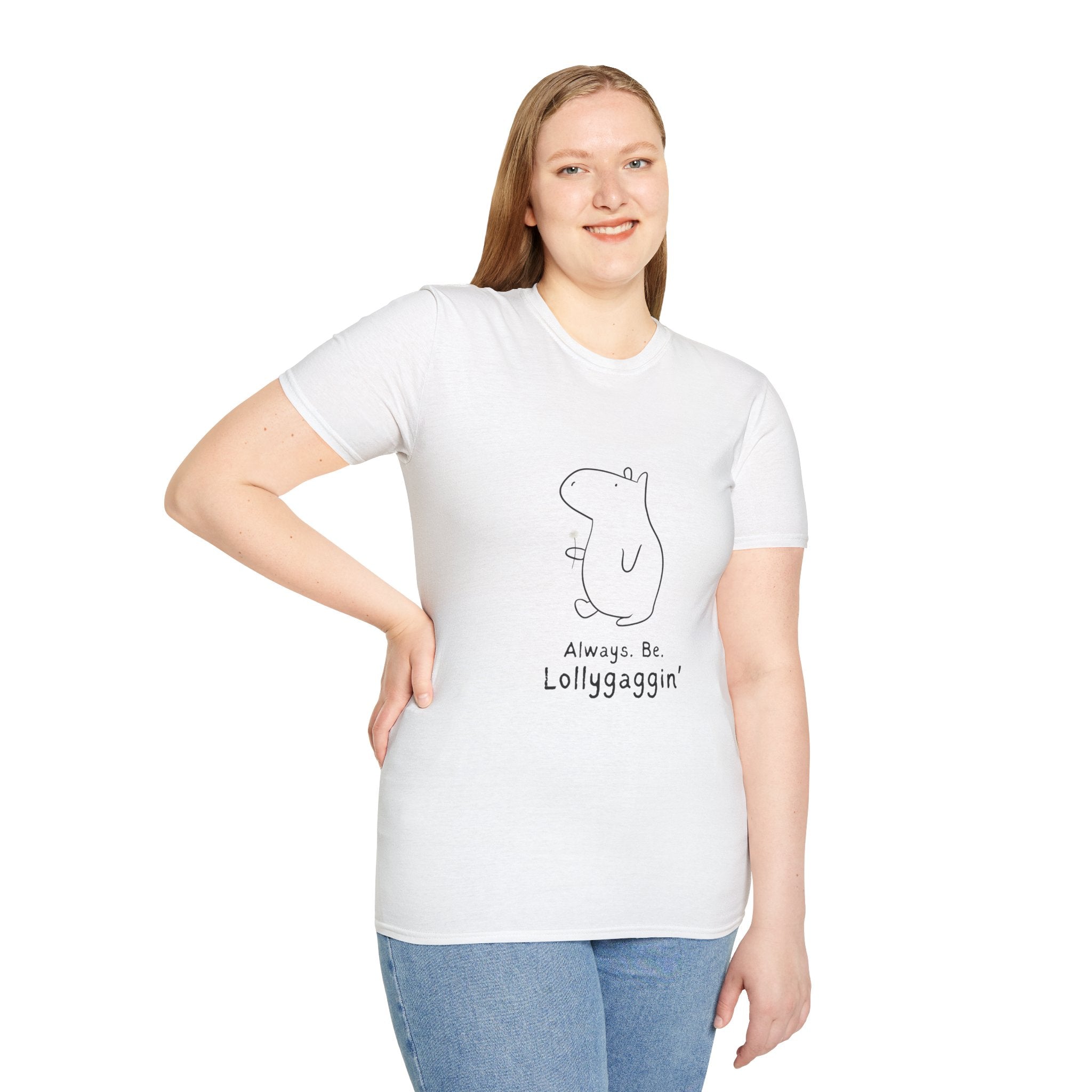 Funny Minimalist Tee - Always. Be. Lollygagin’. Capybara Shirt