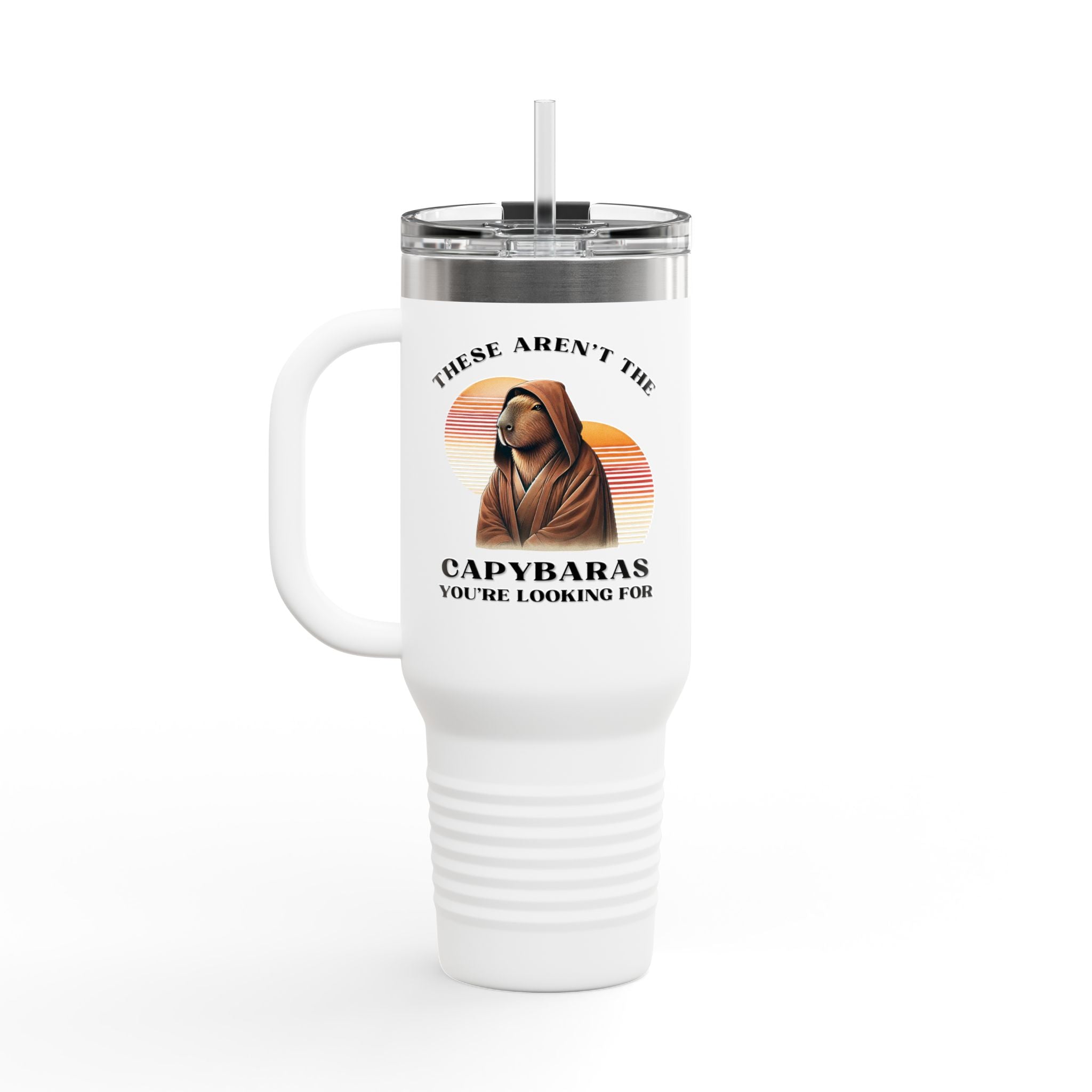Funny Insulated Travel Mug, 40oz | Unique Gift for Coffee Lovers, Capybara Design, Travel Cup for Home, Work, Eco-Friendly Mug