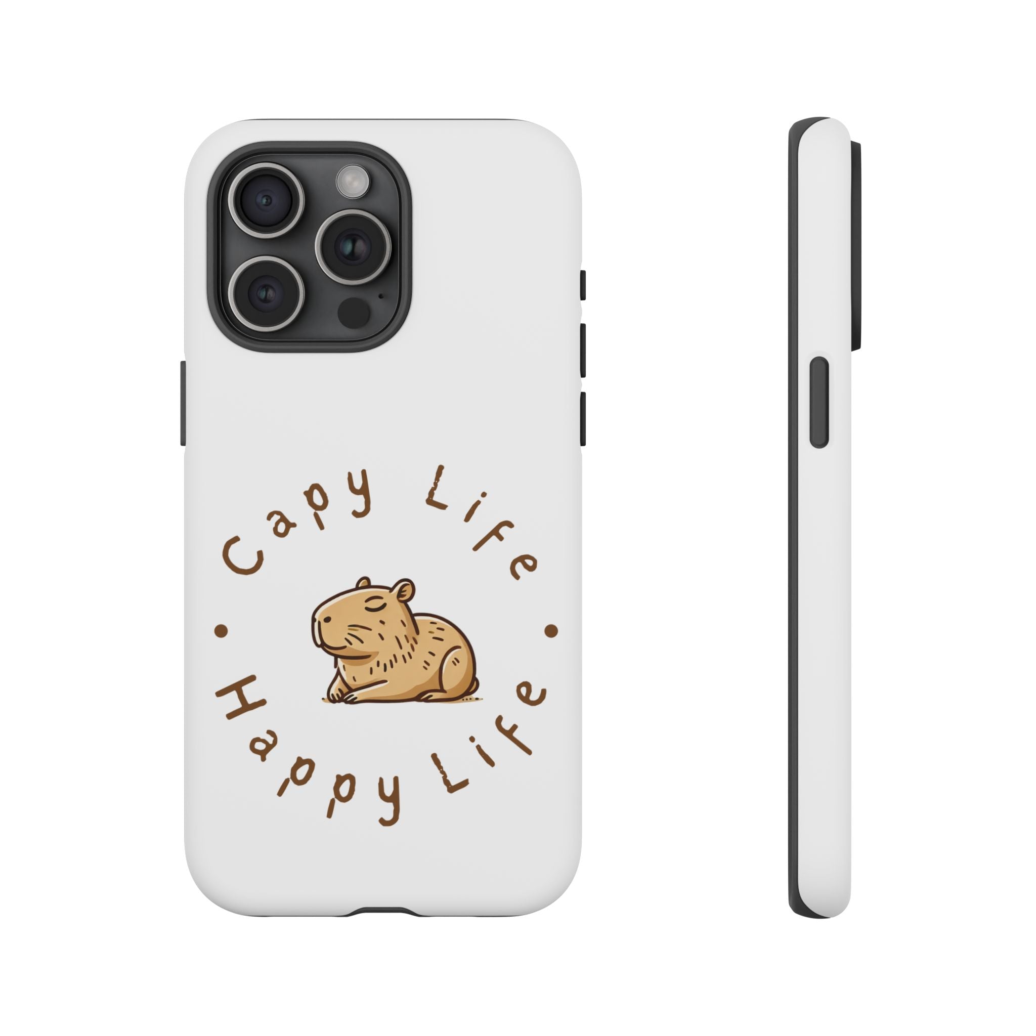 Capy Life Happy Life Signature Logo Phone Case