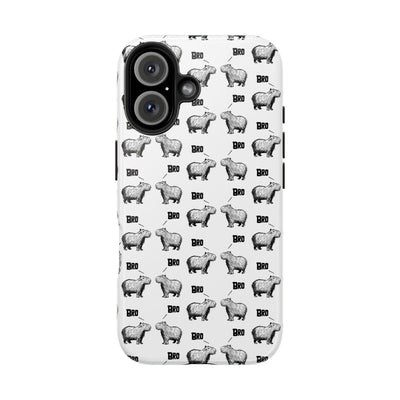 “Bro, Bro" Patterned Funny Capybara Phone Case