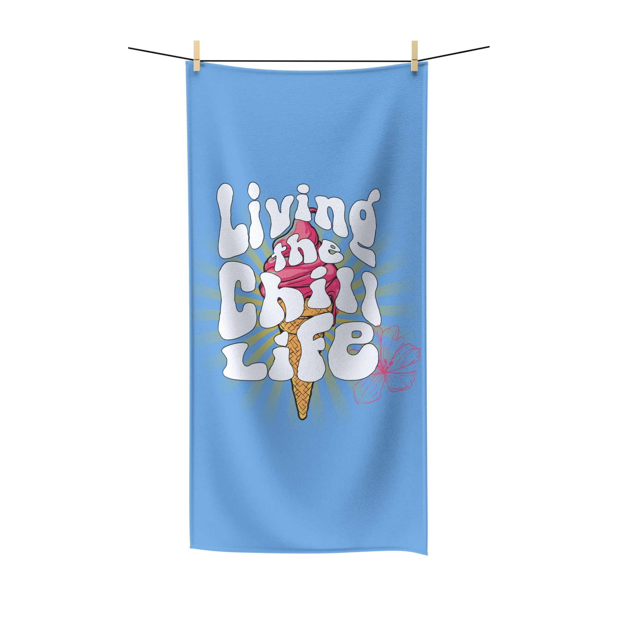 Ice Cream Living the Chill Life Oversized Beach Towel