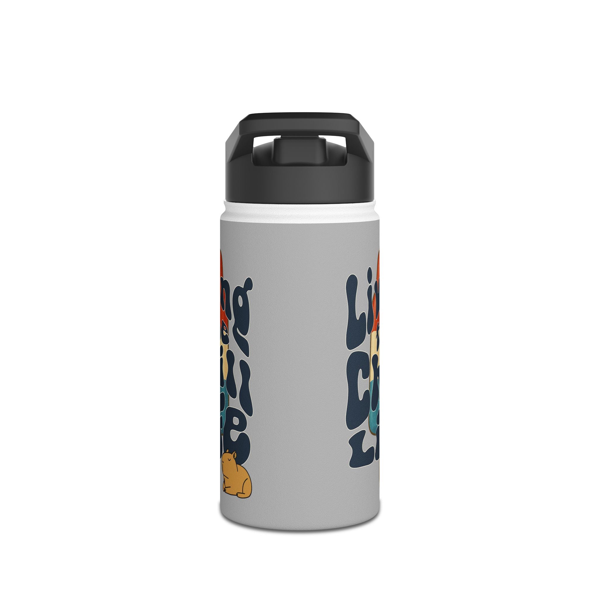 Personalized Capybara Water Bottle - Retro Popsicle Design