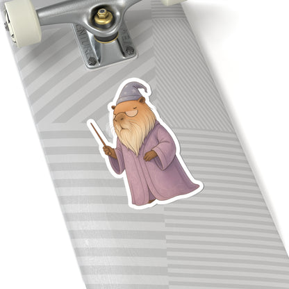 Whimsical Wizard Professor Chillindore Kiss-Cut Vinyl Sticker - Capybara School of Witchcraft & Wizardry - Gifts for Kids, Laptop Stickers, Creative Party Favors