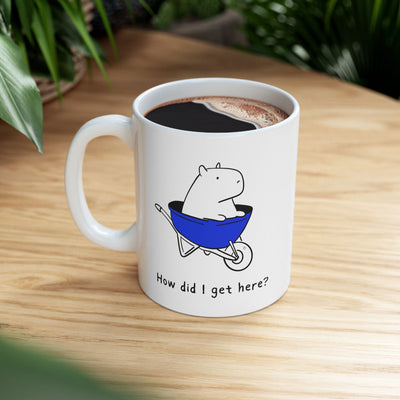 How Did I Get Here? Funny Capybara Coffee Mug