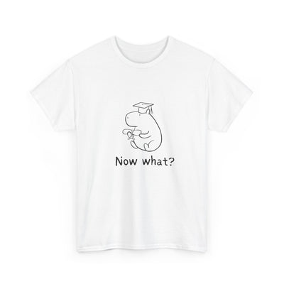 Funny Graduation Shirt – “Now What?” Capybara Heavy Tee