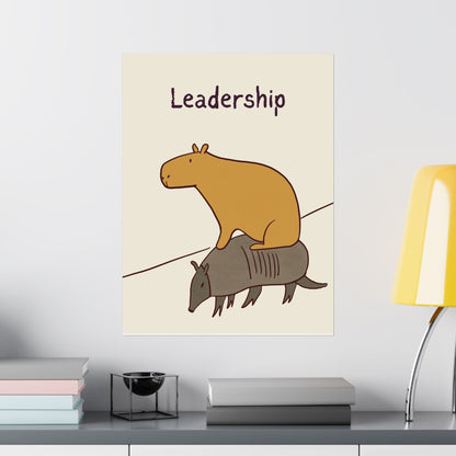 Funny Leadership Wall Art – Capybara Poster Print for Office Decor, Minimalist Motivational Wall Art, Humorous Boss Gift