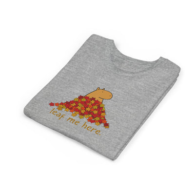 Leaf Me Here Capybara Leaf Pile Youth Tee