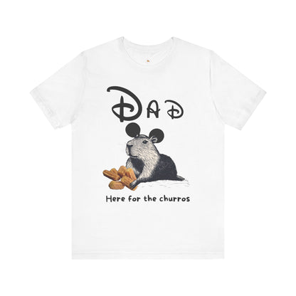 Dad Theme Park Here for the Churros Tee -  Capybara Snack Unisex Jersey Short Sleeve Shirt