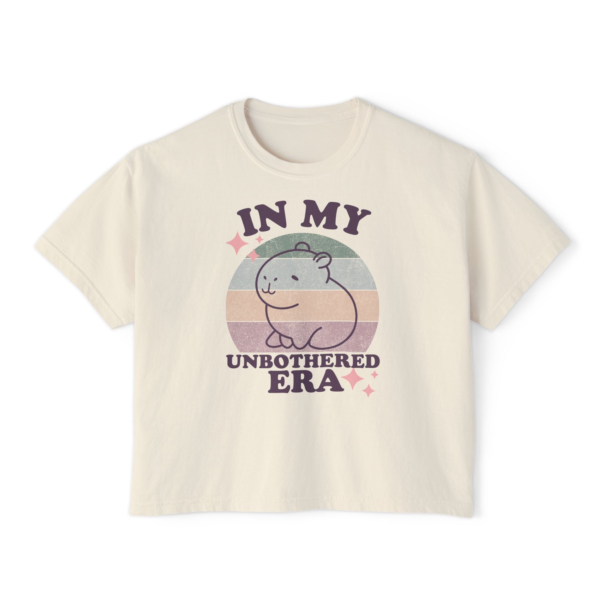 In My Unbothered Era  Chill Vibes Capybara - Women's Graphic Boxy Tee Shirt
