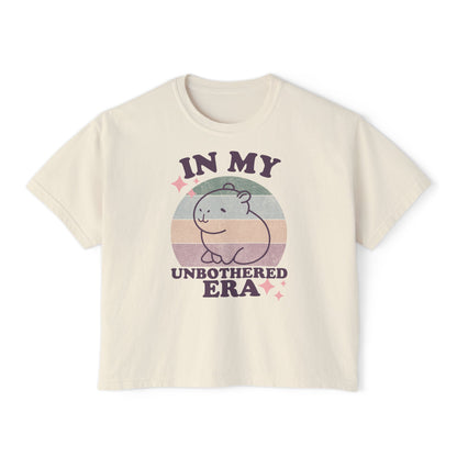 In My Unbothered Era  Chill Vibes Capybara - Women's Graphic Boxy Tee Shirt