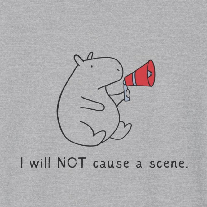 Funny Capybara T-Shirt – “I will NOT cause a scene” Softstyle Tee