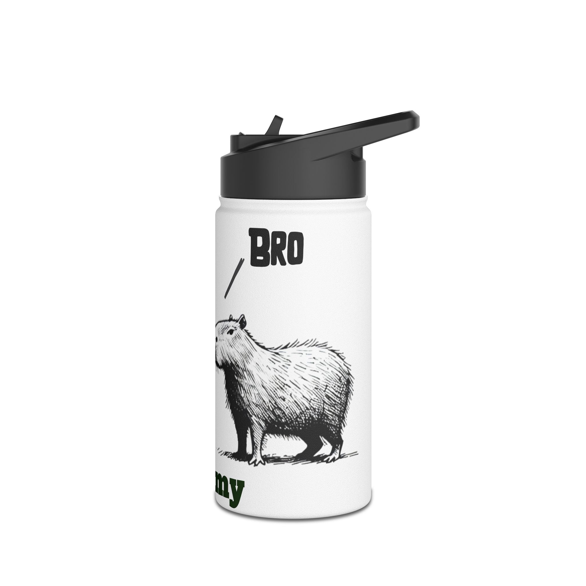 Bro Bro Personalized Water Bottle | Funny Gift for Boys & Teens | Capybara Bro Hydration Bottle