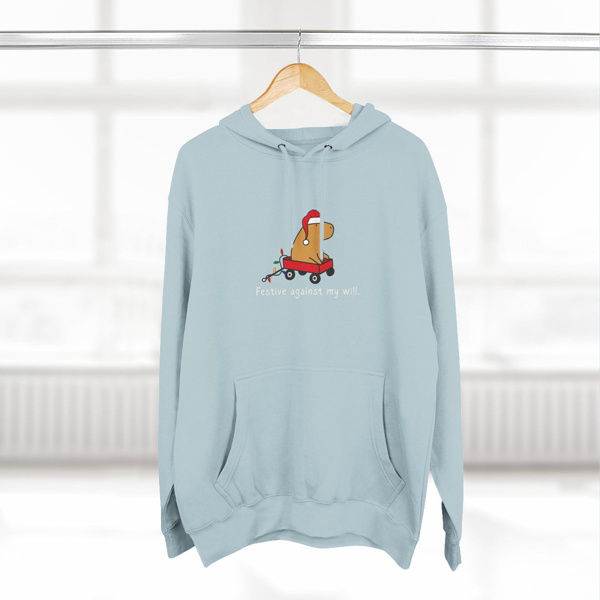 Copy of Festive Against My Will Capybara Adult Hoodie