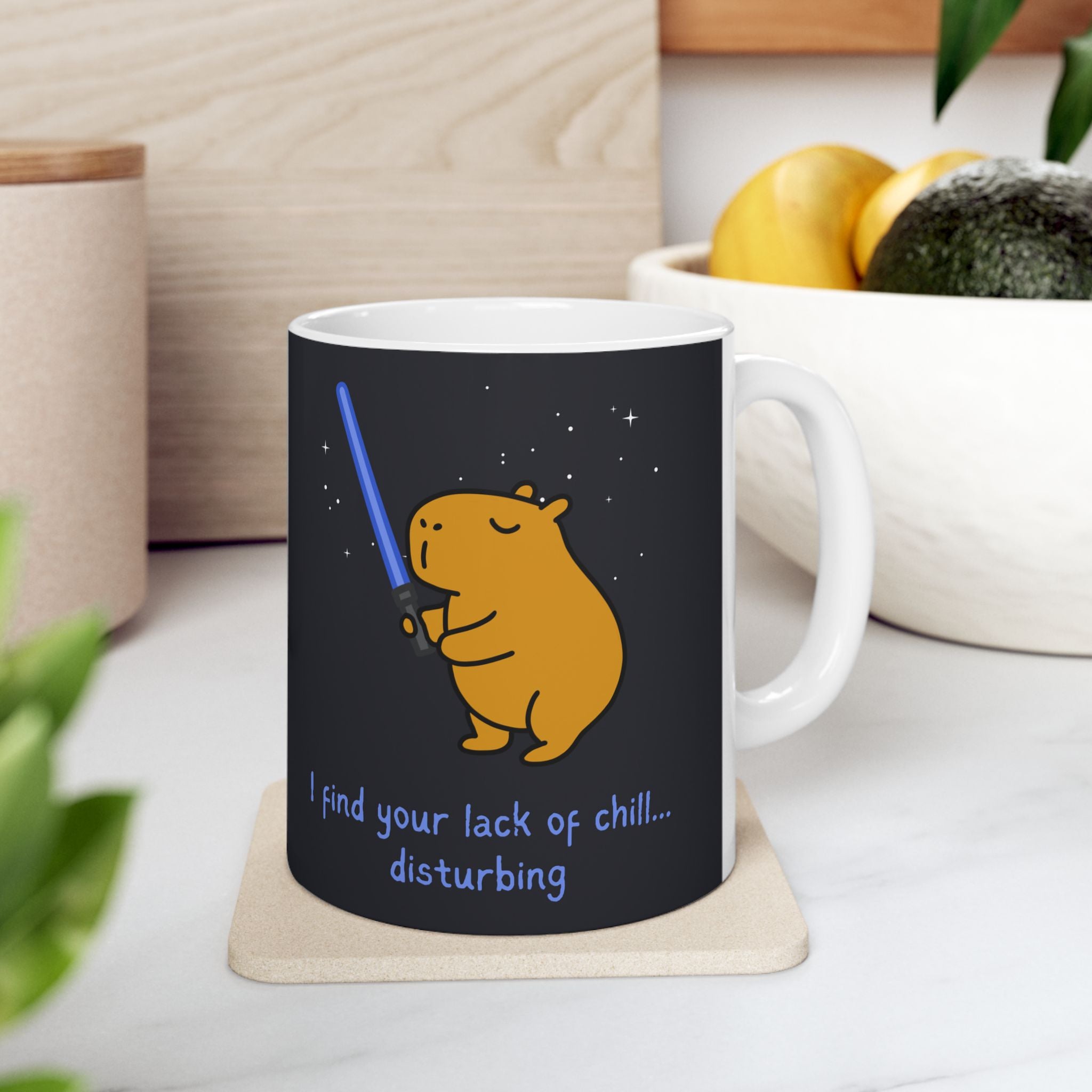 "I find your lack of chill" Capybara Jedi Coffee Mug