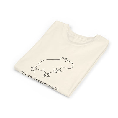 Off to Shenan-Again Kids Shirt – Funny Capybara Graphic Tee
