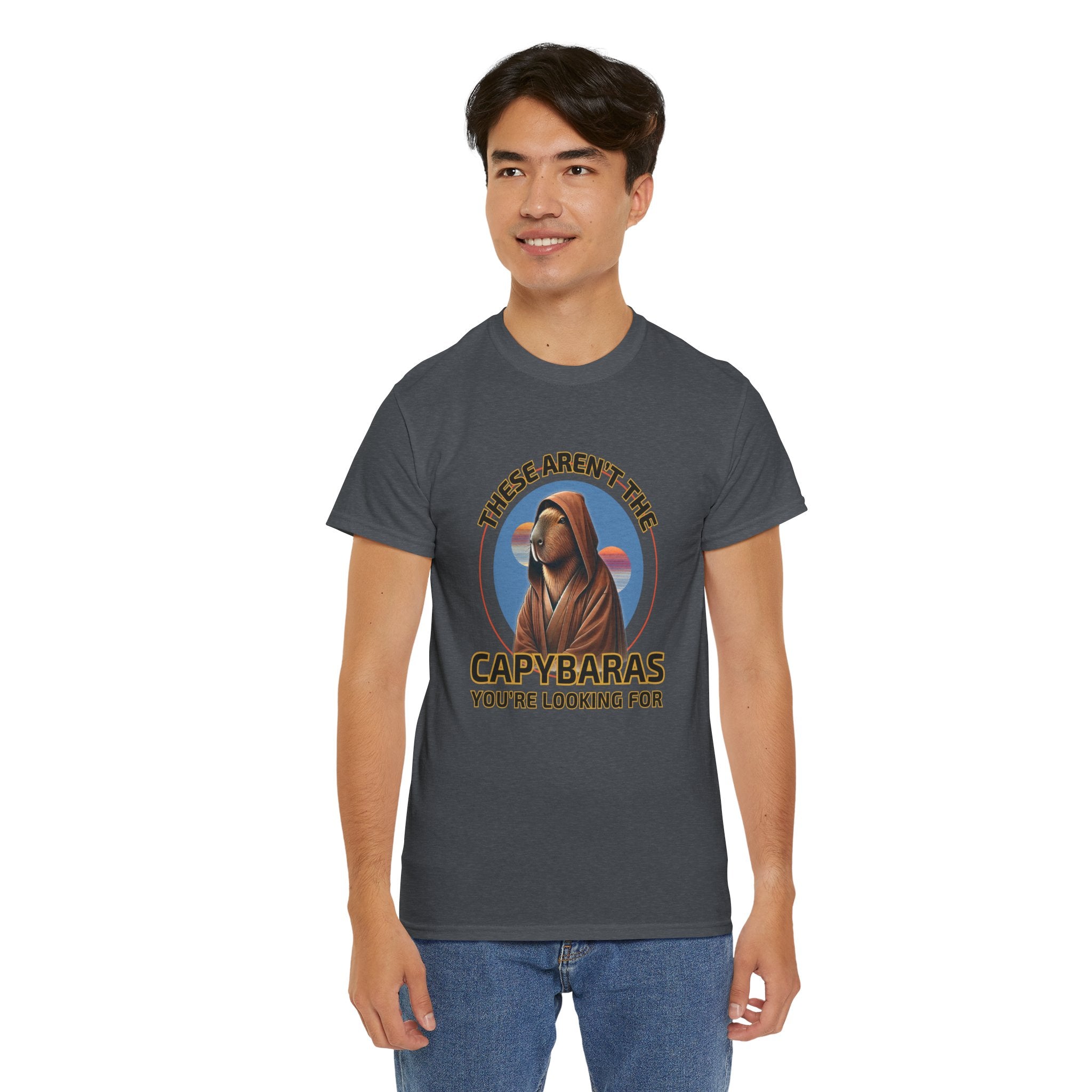 Star Paws Tatoooine Suns Shirt – These Aren’t the Capybaras You’re Looking For – Obi-Wan Capybara – Funny Nerd Gift - Unisex Adult Tee