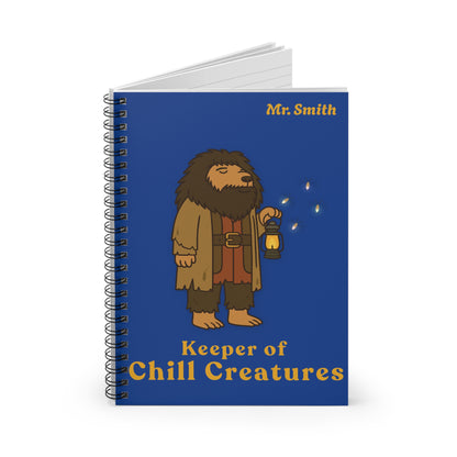 Keeper of Chill Creatures Notebook | Free Personalization | Custom Name Gift for Teachers & Potter Fans | Capybara Notebook