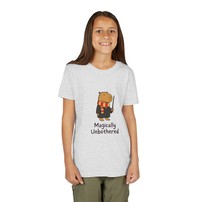 "Magically Unbothered" Chill Wizard Capybara Graphic Youth Tee