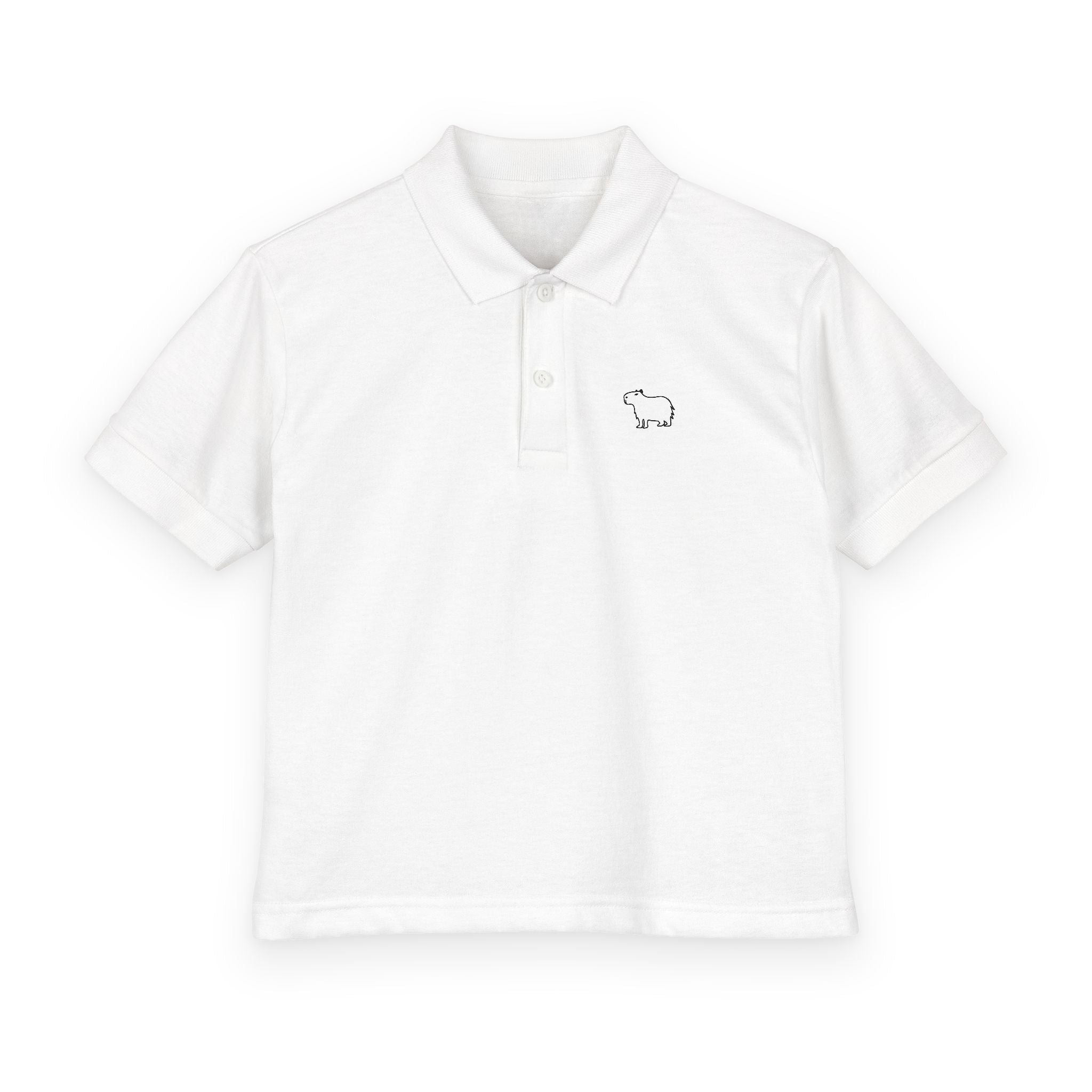 Kids Capybara Polo Shirt – Embroidered Minimalist Capybara Polo for Boys & Girls