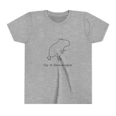 Off to Shenan-Again Kids Shirt – Funny Capybara Graphic Tee