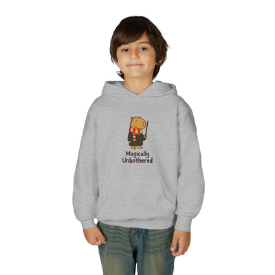 "Magically Unbothered" Capybara Wizard Kids Hoodie