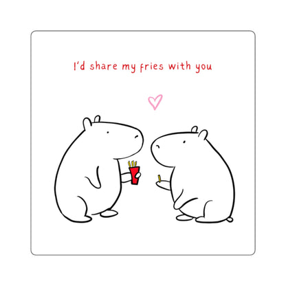 Capybara Valentine sticker design - detail view