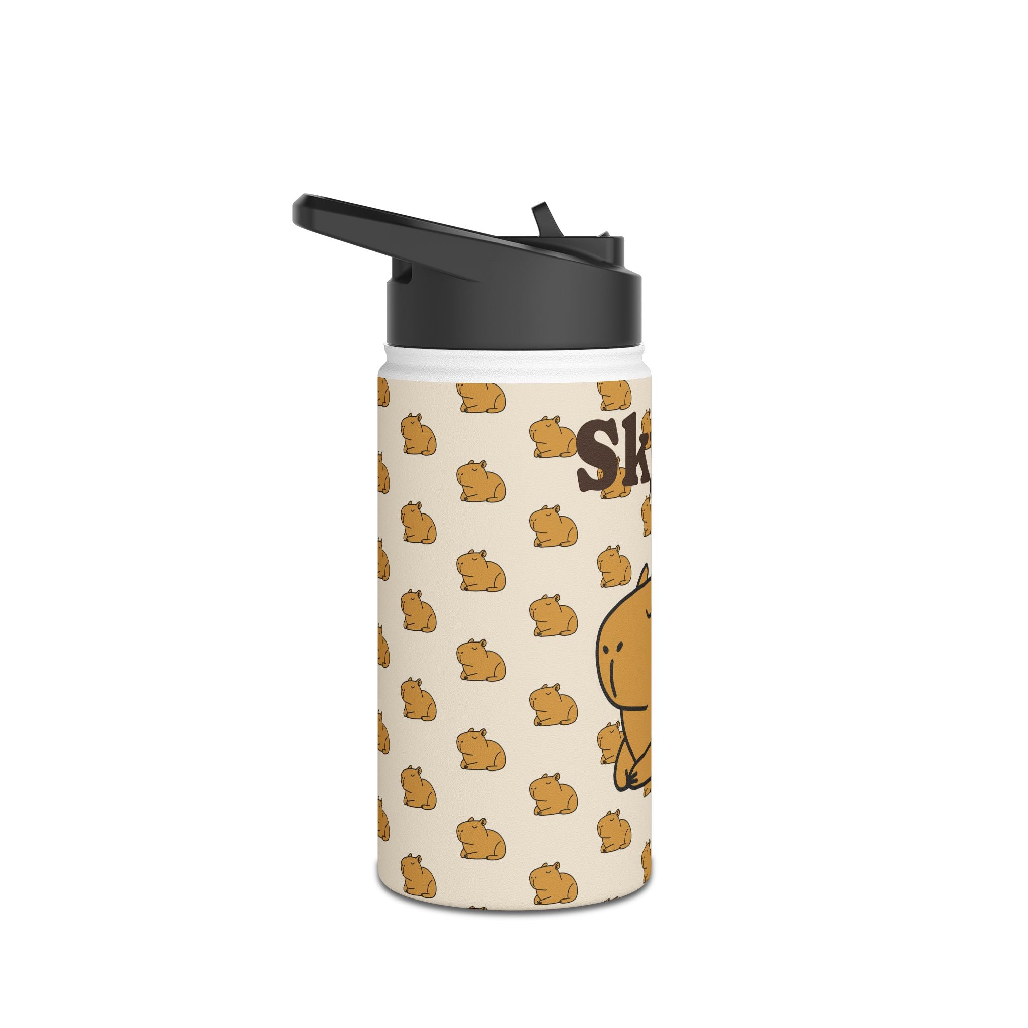 Personalized Capybara Kids Water Bottle – Capybara Calm Straw Bottle