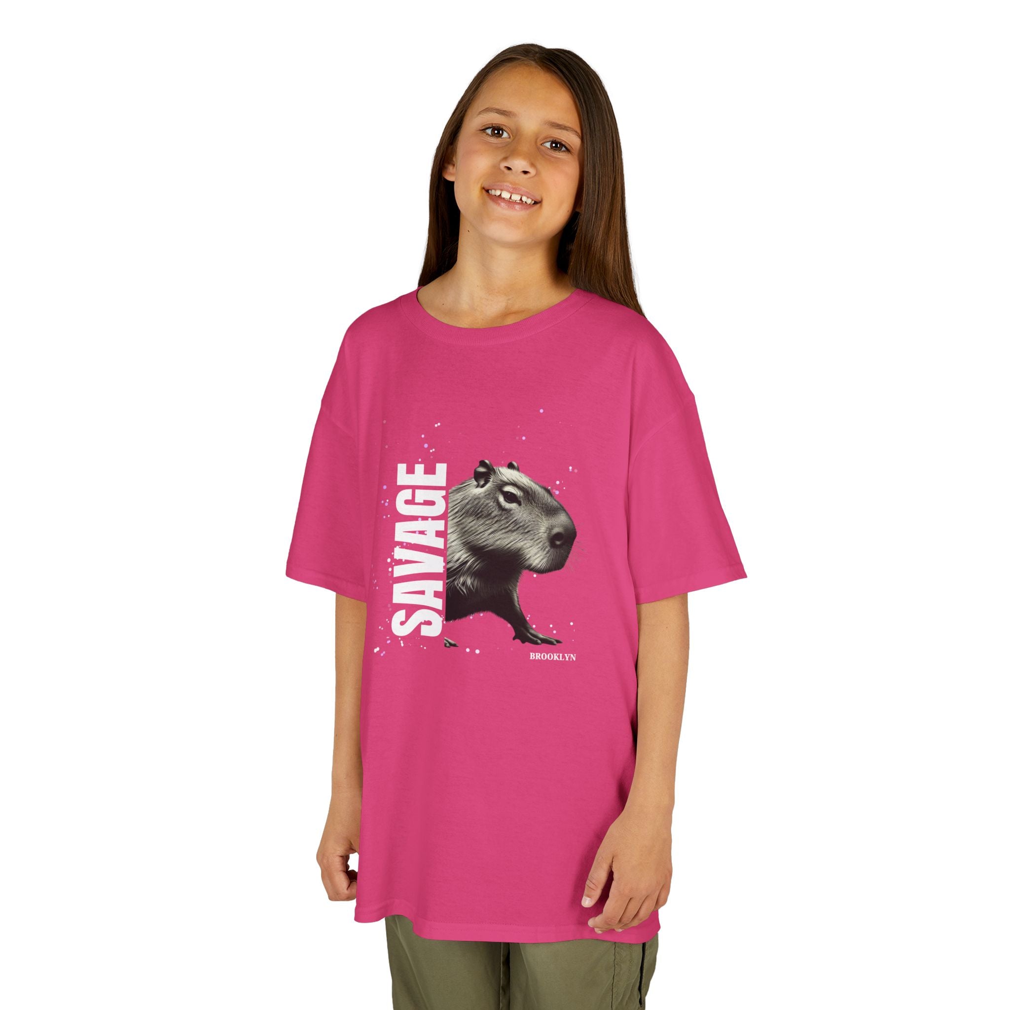 SAVAGE Custom City Capybara T-Shirt | Personalized Streetwear Tee | Bold Urban Animal Shirt | Gift for Youth & Teens | Funny Animal Graphic