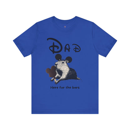 Dad Theme Park Here for the Bars Tee -  Capybara Ice Cream Unisex Jersey Short Sleeve Shirt