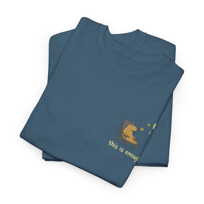 “This Is Enough” Left Chest Capybara Moonlight Heavy Tee