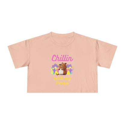 Clip Art Style Chillin' with My Peeps Women's Crop Tee