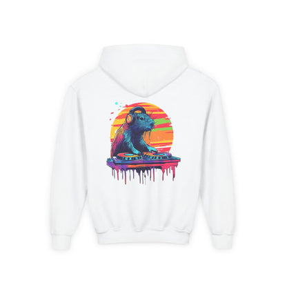 DJ Capybara Kids Hoodie | Music Lover Sweatshirt, Festival Vibes for Kids
