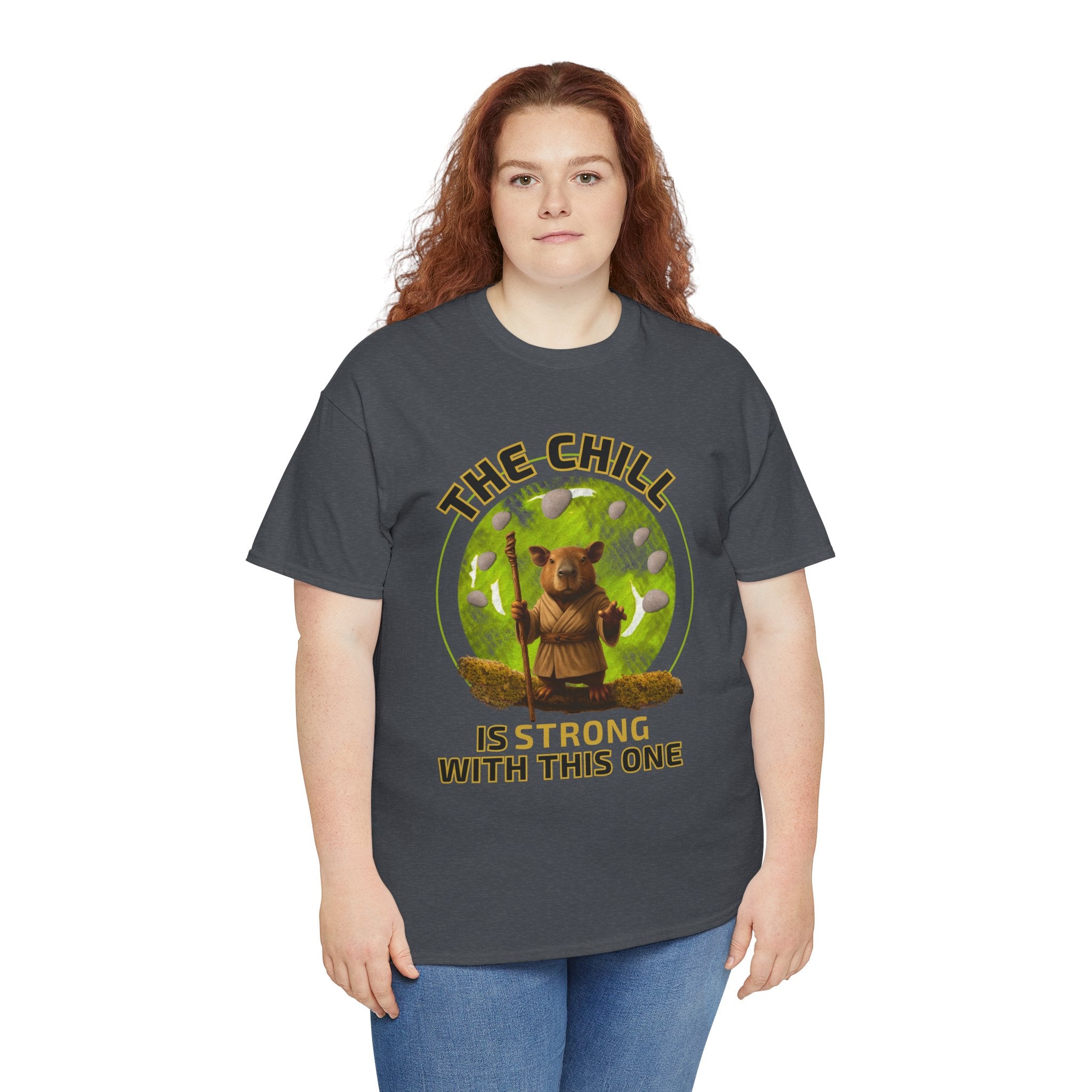 Star Wars Yoda Shirt – Funny Chill Capybara Tee – The Chill Is Strong With This One – Parody T-Shirt for Men Women – Nerdy Gift Idea Unisex Tee