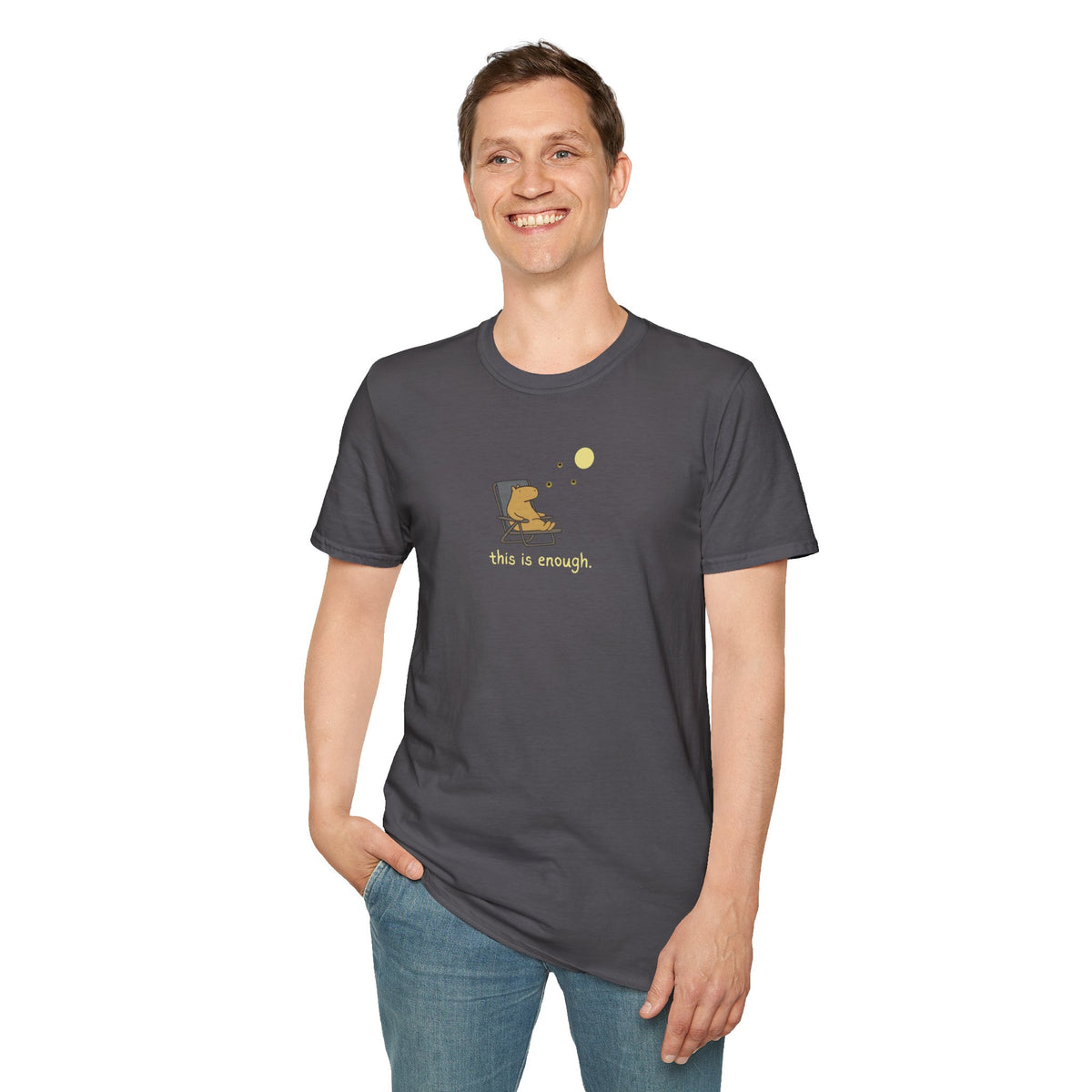 “This Is Enough” Capybara Moonlight Softstyle Tee