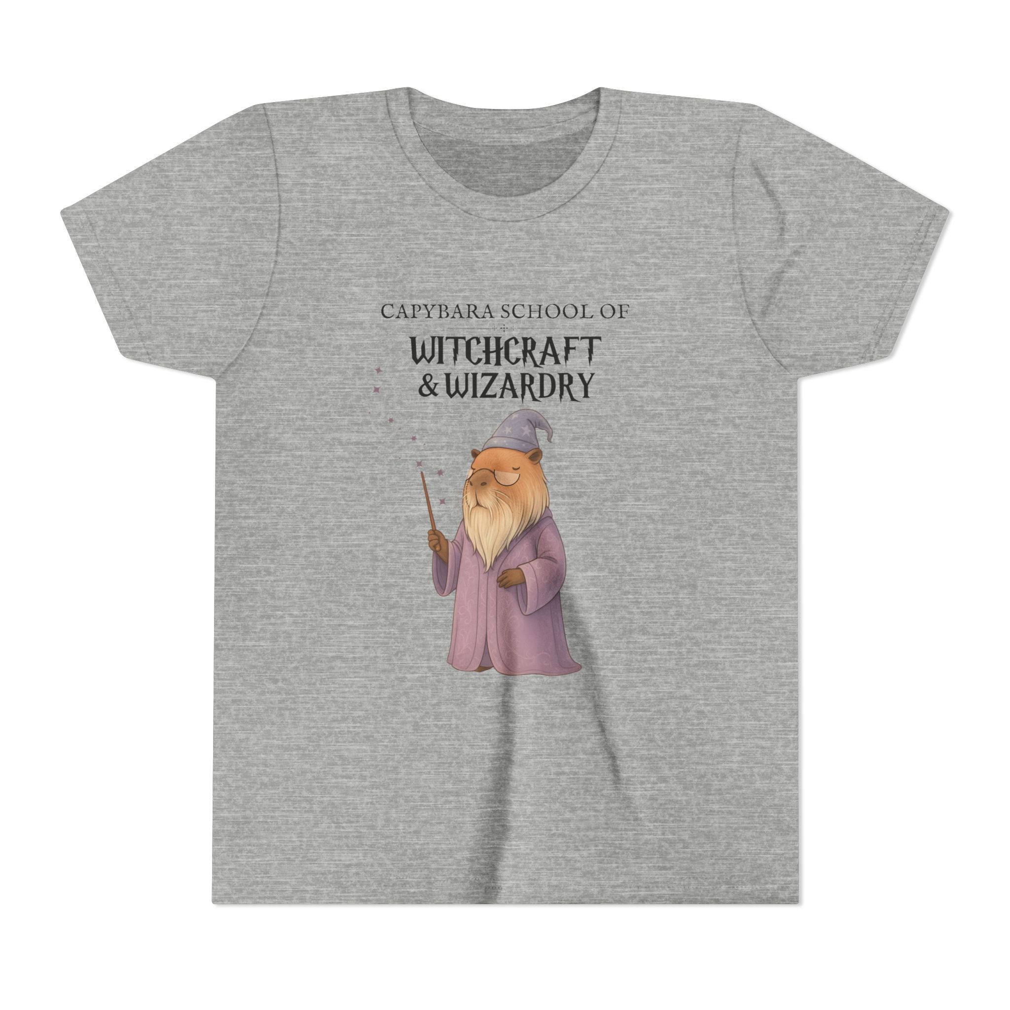 Whimsical Youth Tee - Capybara School of Witchcraft & Wizardry, Wizard School Gift |  Youth Professor Chillindore Unisex Tee