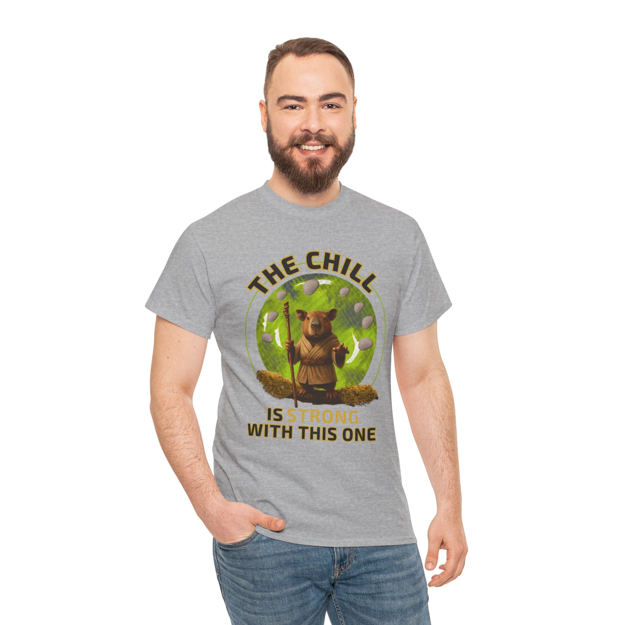 Star Wars Yoda Shirt – Funny Chill Capybara Tee – The Chill Is Strong With This One – Parody T-Shirt for Men Women – Nerdy Gift Idea Unisex Tee