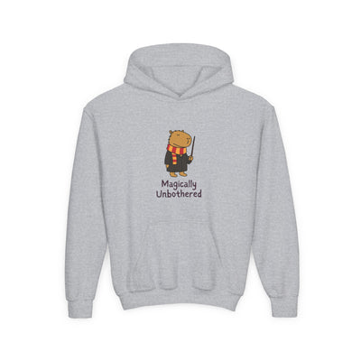 "Magically Unbothered" Capybara Wizard Kids Hoodie