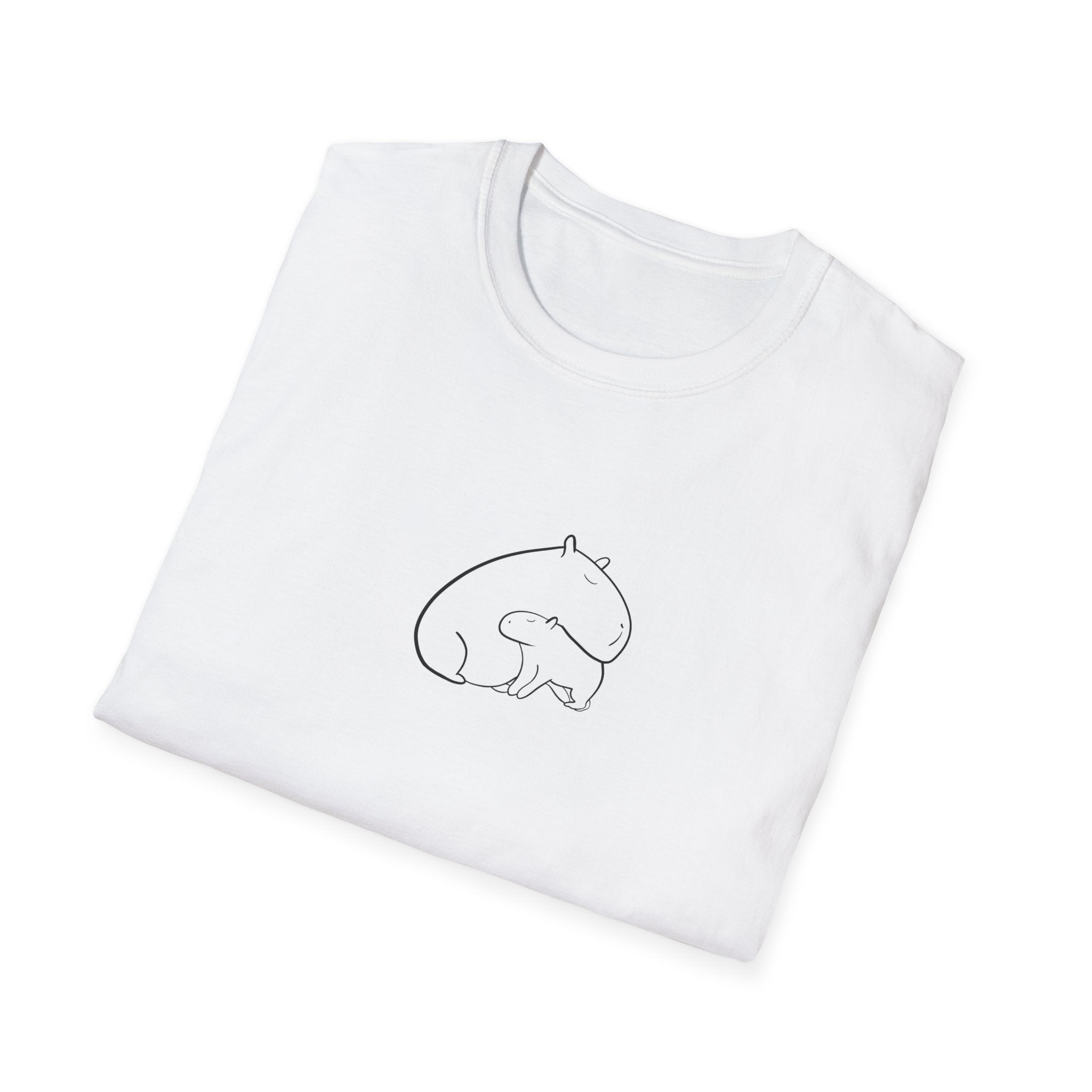 Capybara  Cuddles - Minimalist Softstyle Tee