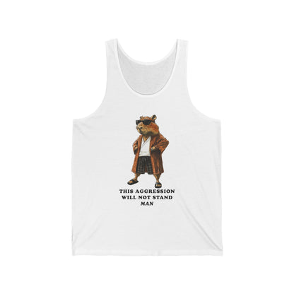 Capybowski 'This Aggression Will Not Stand, Man' - Unisex Jersey Tank