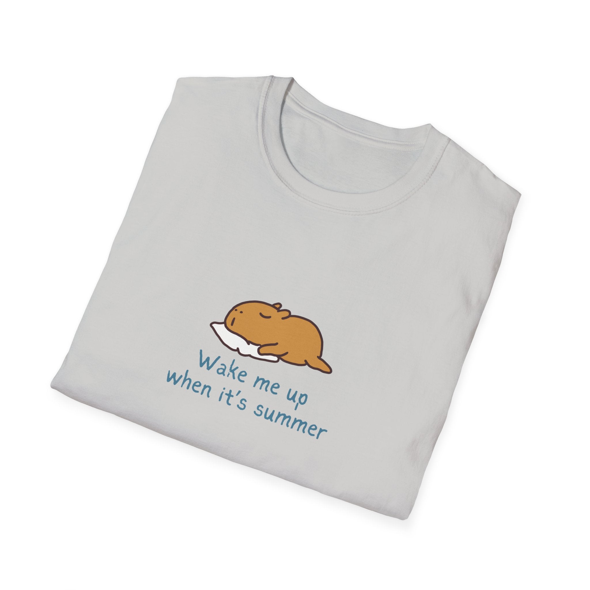 "Wake Me Up When Its Summer" Capybara Nap Softstyle Adult Tee