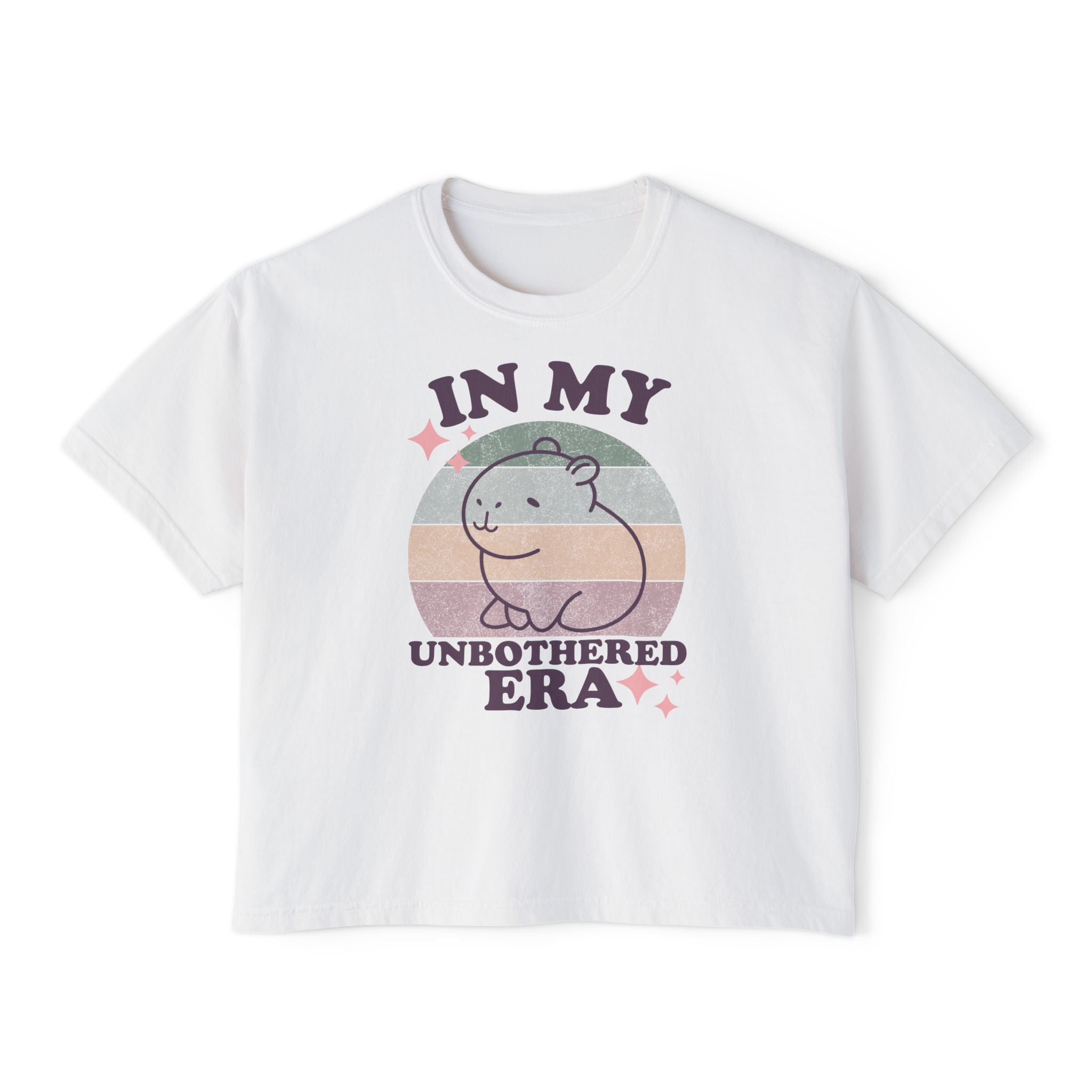 In My Unbothered Era  Chill Vibes Capybara - Women's Graphic Boxy Tee Shirt