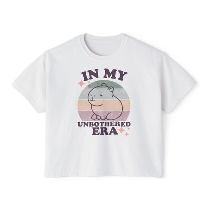 In My Unbothered Era  Chill Vibes Capybara - Women's Graphic Boxy Tee Shirt