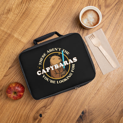 Star Wars Kids Lunchbox – These Aren’t the Capybaras You’re Looking For – Obi-Wan Capybara Parody – Funny Sci-Fi Gift – Minimalist Lightsaber Design