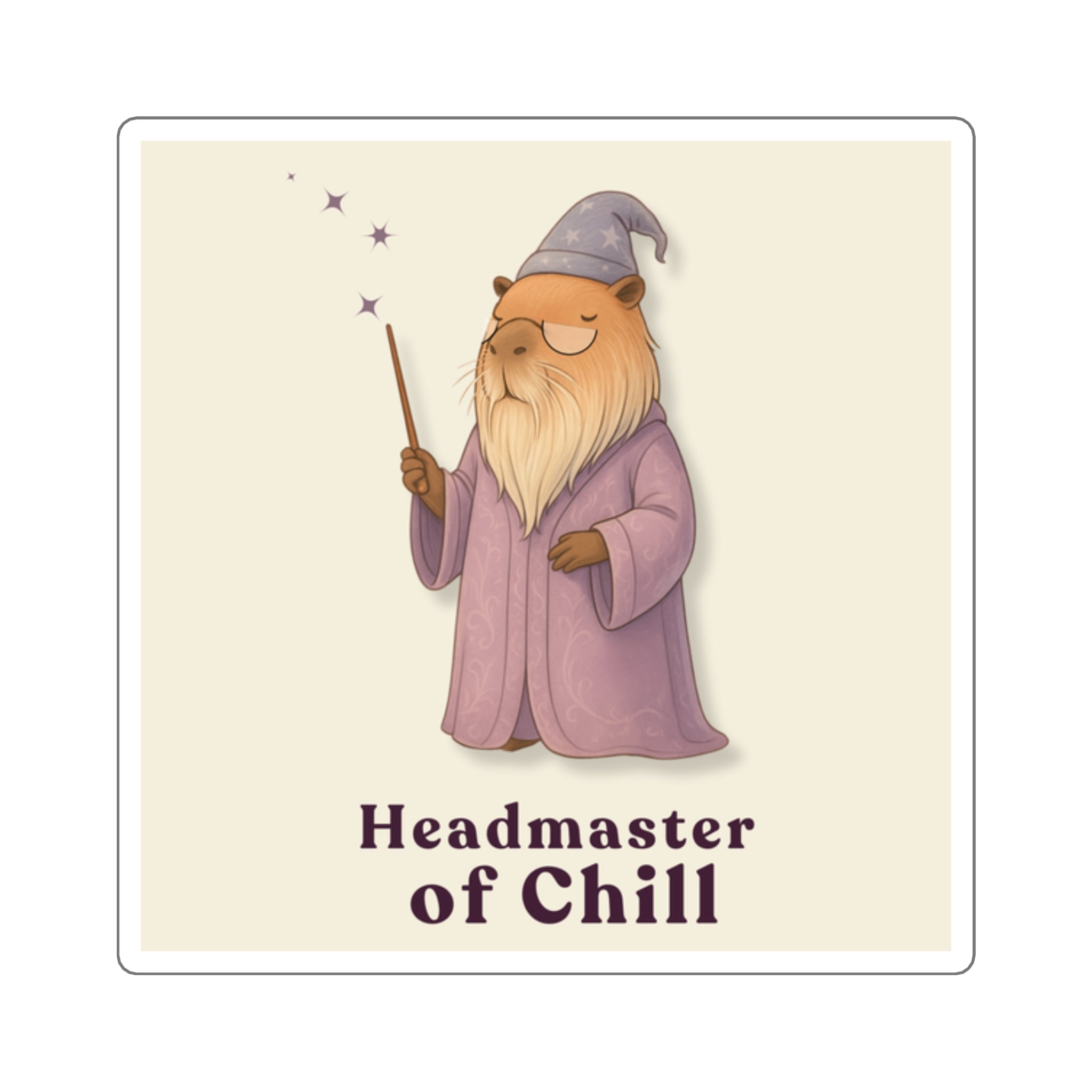 Headmaster of Chill Sticker – Wizard Capybara Vinyl Sticker for Laptops, Water Bottles & Journals