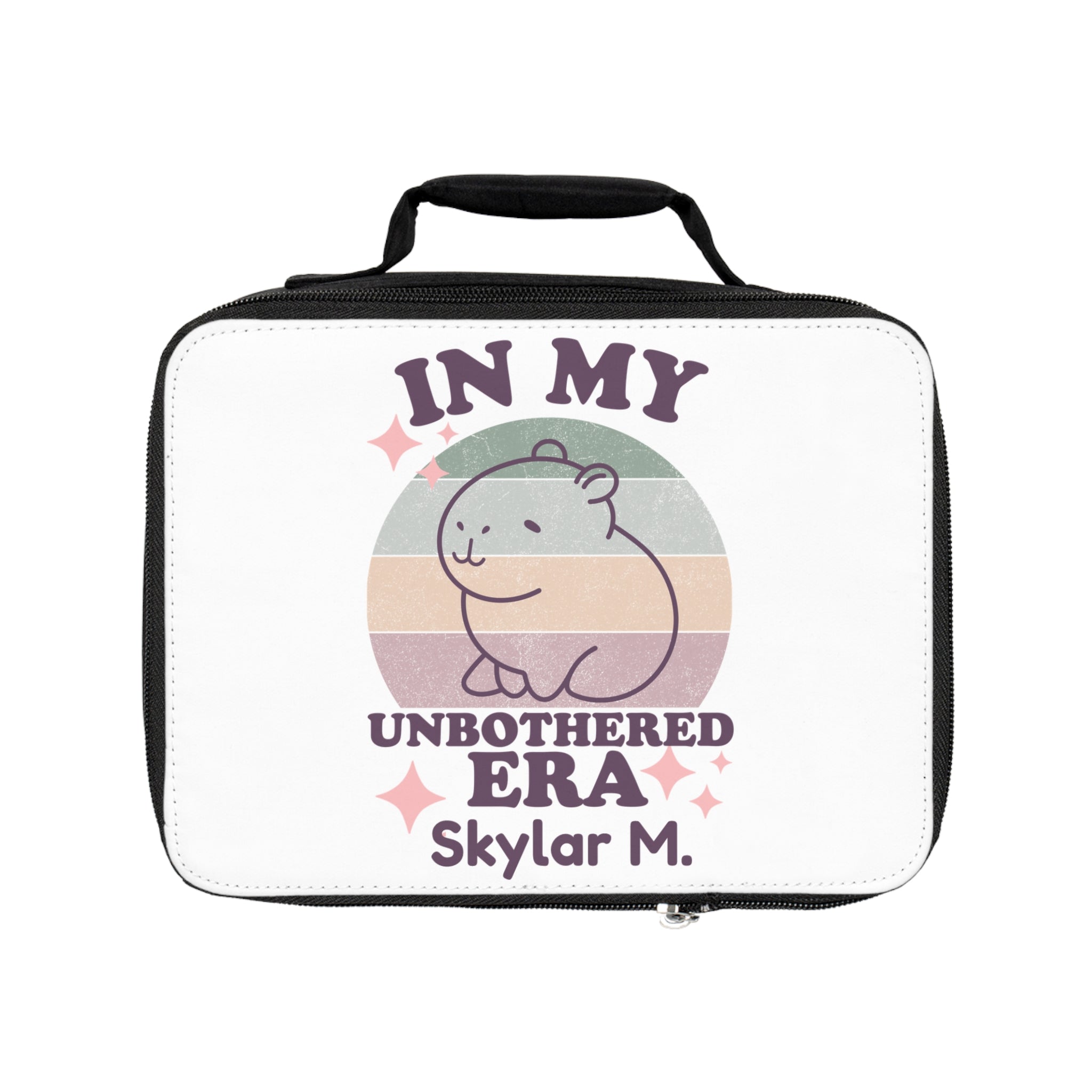 Personalized In My Unbothered Era | Capybara Lunchbox Funny Pastel Lunch Bag for Kids, Camp, Back to School & Swiftie Vibes