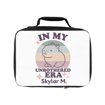 Personalized In My Unbothered Era | Capybara Lunchbox Funny Pastel Lunch Bag for Kids, Camp, Back to School & Swiftie Vibes