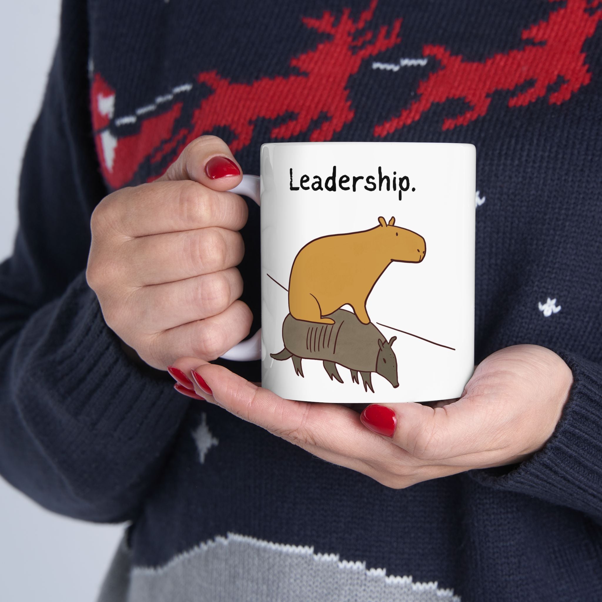 "Leadership" Capybara Office Humor Coffee Mug