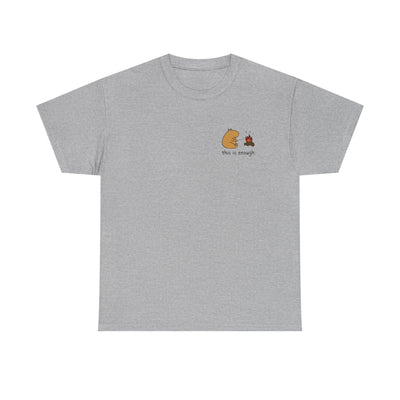 “This Is Enough” Left Chest Capybara Campfire Heavy Tee