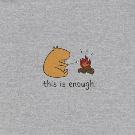 “This Is Enough” Left Chest Capybara Campfire Heavy Tee
